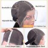 Flady 12 inch Straight Bob Wig Human Hair 13x4 HD Frontal Lace Wig Short Bob Wigs for Women Glueless Bob Lace Front Wigs Human Hair Pre Plucked 150% Density Natural Black Color