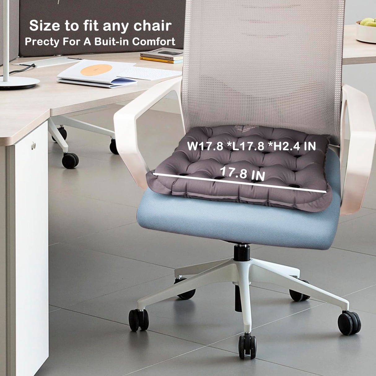 POPIPEN Inflatable Seat Cushion, Portable Air Seat Chair Cushions for Pressure Relief Breathable Waffle Square Seat Pad for Home Car Wheelchairs Office Chairs and Airplanes (1 Pack)