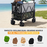 NEWBULIG Double Decker Foldable Wagon Cart, 440lbs
