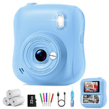 Instant Print Camera for Kids,Christmas Birthday Gifts for 3 4 5 6 7 8 9 10 11 12 Year Old Boys Girls,Toddler Digital Video Camcorder Cameras, Best 1080P HD Selfie Toy with 32GB SD Card