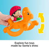 Fisher-Price Little People Toddler Toys Christmas Wonderland Toy Set with Santa Elf & Reindeer Figures for Ages 1+ Years