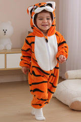 DarkCom Toddler Hooded Romper Unisex Baby Animal Onesie Halloween Cosplay Grey Raccoon Costumes Kids' Christmas Gifts 2-3 Years