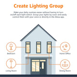 Amazon Basics Smart A19 LED Light Bulb, Dimmable Soft White (2700K), 9W (60W Equivalent), 800LM, Energy Efficient, Works with Alexa Only, 2.4 GHz Wi-Fi, No Hub Required, 4-Pack