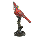 RIVER OF GOODS Stained Glass Bird Accent Lamp - 8" W x 13.5" H - Tiffany Style Table Lamps for Home, Office Desk, Bedroom, Nightstand - Blue Jay Decor