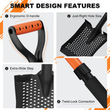 Sand Sifter Shovel for Beach: 42'' Sand Scoop for Metal Detecting with Ergonomic D-Handle - Sifting Shovel Twist-Lock Connection & Extra-Wide Step for Treasure Hunting & Metal Detecting Hobbyists