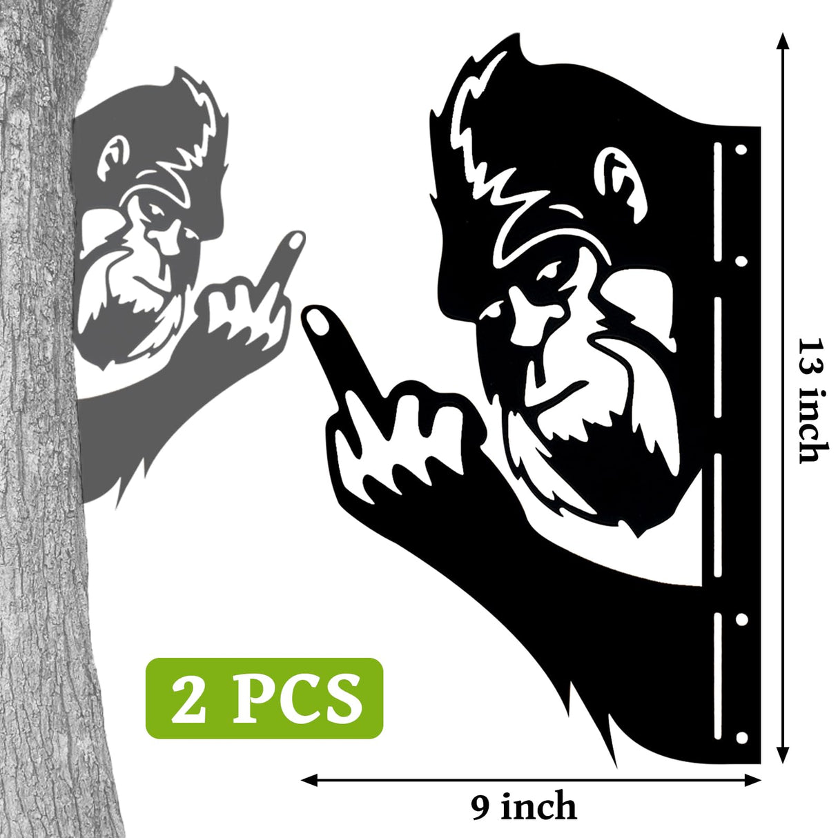 2 Pack 13 Inch Bigfoot Yard Decor, Funny Metal Sasquatch Signs
