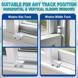 Sliding Window Locks (6 Sets), Security Window Locks with Keys, Adjustable Aluminum Sliding Window Stops, Easy Installation Without Drilling, for Vertical and Horizontal Sliding Windows (Silver)