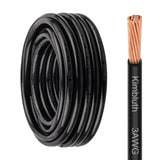 THHN Wire 3 Gauge 25 FT Stranded Copper Wire, 3 AWG Copper Wire Rated up to 600V Building Wire Nylon Jacket for Residential, CNC, Ground, Industrial (3 Gauge, Black)