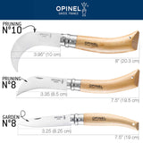 Opinel No. 8 Pruning Folding Knife - Stainless Steel for Pruning, Grafting, Harvesting, Gardening, and Everyday Use