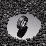 Black Men Tungsten Wedding Band 7mm Size 9