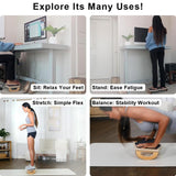 StrongTek Ergonomic Wood Foot Rest for Enhanced Circulation & Comfort, 350lbs Capacity, Rocker Balance Board for Standing Desks, Non-Slip, No Assembly, 18" Wide - Ideal for Office/HOM