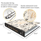 LuBudingJoy Recipe Binder 8.5x11 3 Ring, Recipe Book to Write in Your own Recipes, Family Recipe Binder Full Page with Plastic Sleeves for Christmas Gifts (Oyster White)