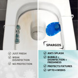 Spargos 12-Pack Rim Hanger Toilet Bowl Cleaner & Urinal Screen All-in-One | Ocean Breeze Splash Guard | Each Lasts 14 Days (5-Month Supply) | Commercial & Home Deodorizer | Gloves Included