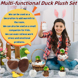 7 in 1 Mallard Duck Stuffed Animals Duck Plush Toys, 12" Zipper Mommy Stuffed Ducks with 4 Baby Ducks Ducklings Toy Eggs Plushies Pillow for Kids Birthday Christmas Surprise Gifts Farm Party Decors
