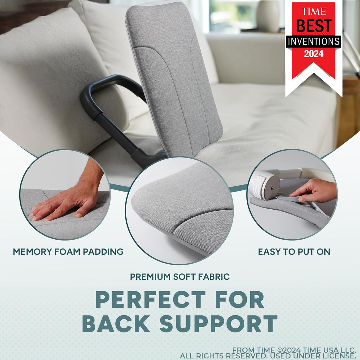 READY ROCKER Deluxe Slate | Adjustable Ergonomic Portable Rocker | Back Pain Relief & Relaxation | Black Rocker & Deluxe Cover | Back & Lumbar Support for Chair | Lightweight & Portable | 3.0 Model