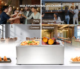 SYBO Commercial Grade Stainless Steel Bain Marie Buffet Food Warmer Steam Table for Catering and Restaurants (2 Sections)