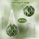 SATINIOR 24 Set Melon Hammocks Cradles with S Hanging Hooks Heavy Duty Hammock Cradles Holder, Reusable Hanging Bags Fruit Slings Mesh Fruit Holder for Honeydew Melon, Squash, Cantaloupe