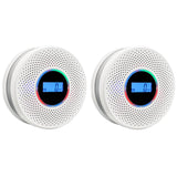 Smoke Detector Carbon Monoxide Detector Combo with Digital Display and Sound Light Alarm, 2-in-1 Smoke & CO Alarm with Battery Operated for Home, Travel or RV