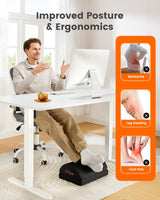 ErGear Foot Rest for Under Desk at Work with 2 Height Options, Under Desk Footrest with Ergonomic Memory Foam, Desk Foot Stool with Washable Cover for Body Pressure Points Balance,at Home, Office