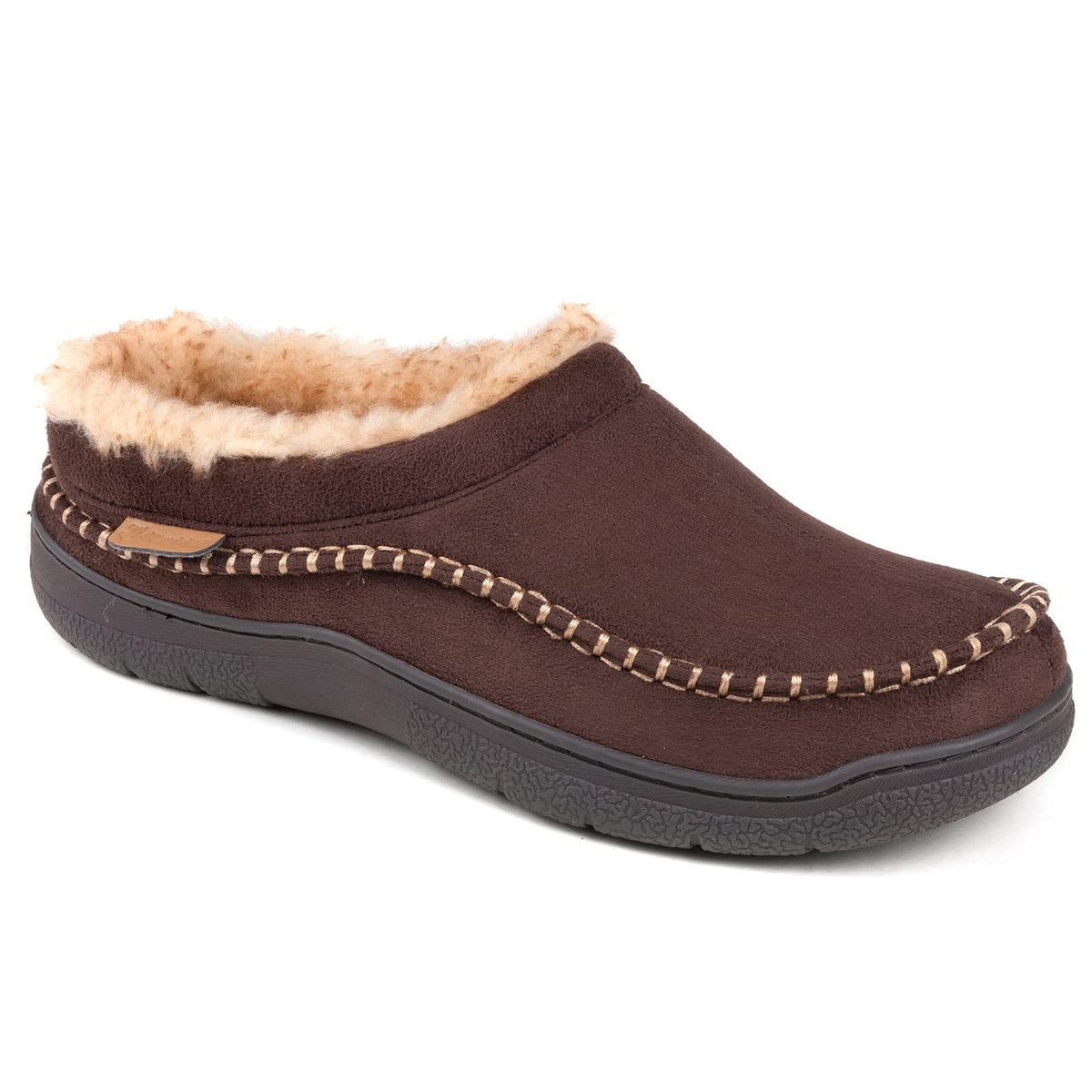Zigzagger Men's Slip On Moccasin Slippers,Coffee, 11-12