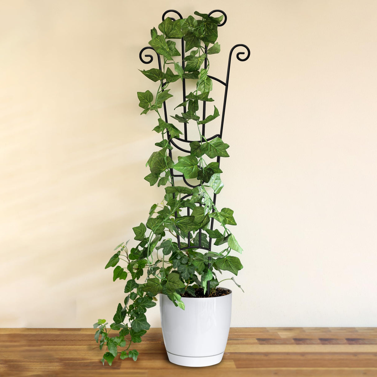 Xeeol 32.6in Plant Trellis for Climbing Plants Indoor, Expandable Large Metal Trellis for Potted Plants, Heavy-Duty Tall Pothos Plant Climber Support for Ivy Pothos Hoya Monstera, 4P