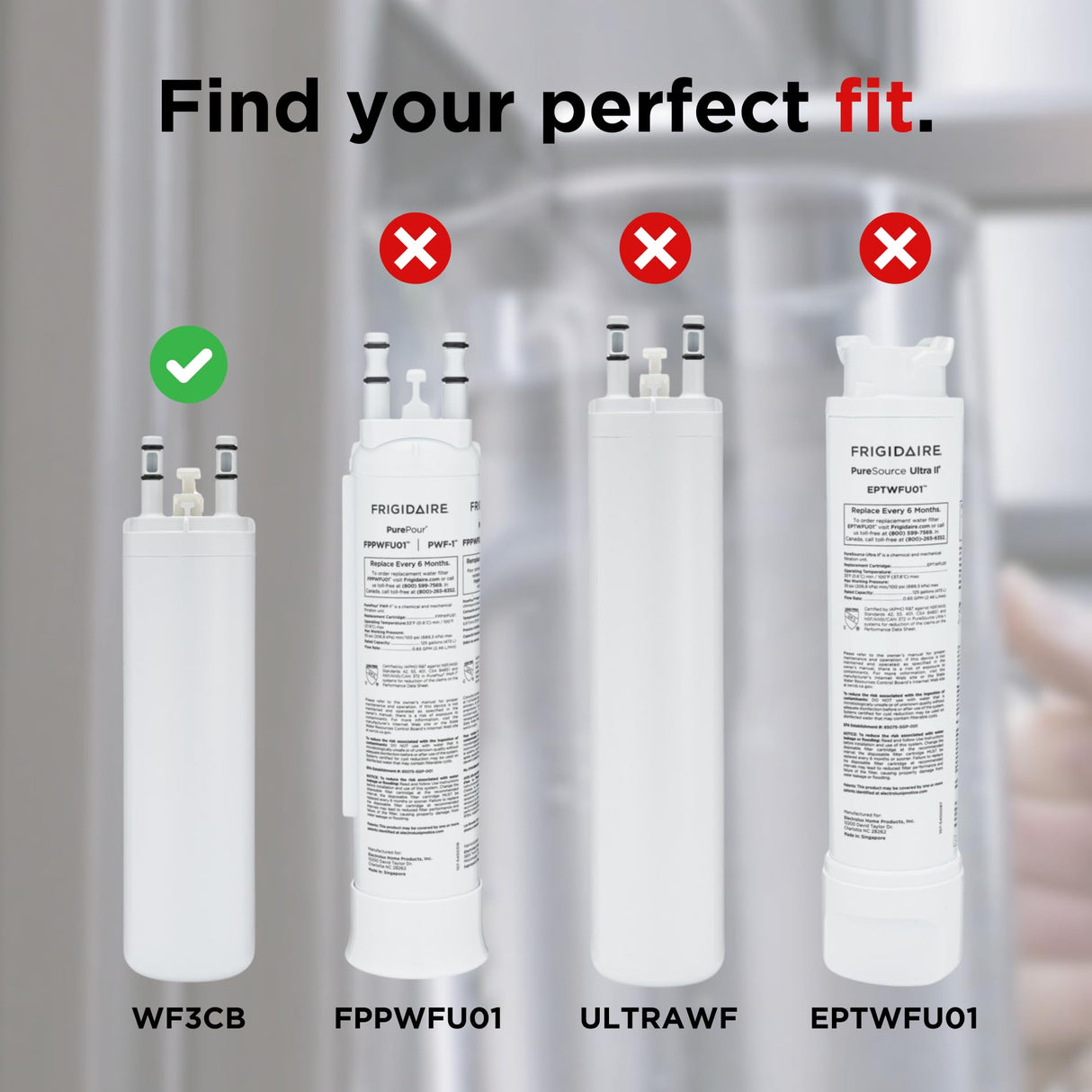 Frigidaire WF3CB Puresource3 Refrigerator Water Filter, White, 1 Count (Pack of 1)