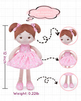 LeyaDoll Soft Baby Doll Toys (12''), My First Baby Rag Doll for 1 Year-Old Girl Birthday Gift, Christmas Plush Toys Gift for Toddler Kids Infants -FloraBelle(Pink)