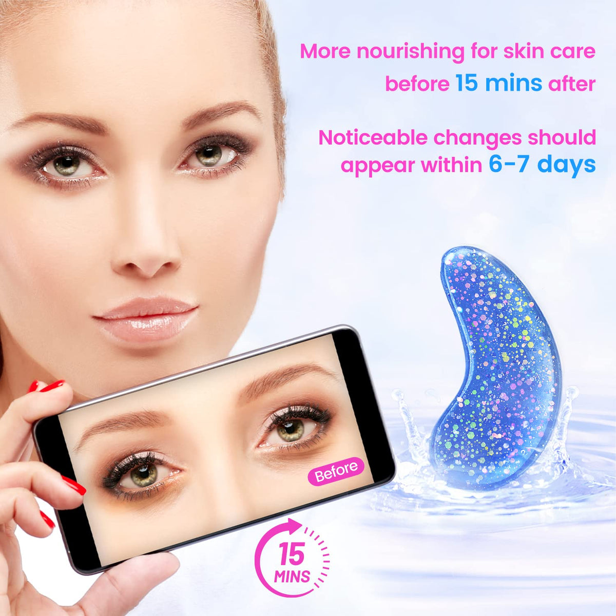 Onespring Under Eye Patches (24 Pairs) - Eye Masks for Wrinkles, Puffy Eyes, Dark Circles, Eye Bags, Under Eye Mask for Refreshing, Revitalizing, Gifts for Mom, Birthday Gift for Teenage Girls