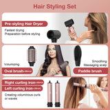 Brightup Upgraded Professional Hot Air Styler – 1400W High-Speed Blow Dryer Brush with 120,000 RPM, No Heat Damage, Fast Drying for Wavy, Curly & Straight Hair, 110V, Multi-Styler with Storage Bag