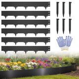 6-Pack Metal Landscape Edging (20ft Total), 40" x 6.5" Steel Garden Edging Border w/ 6 Stakes, Rustproof Hammer-in Edging for Landscaping, Lawn, Yard, Tree Rings, Flower Beds