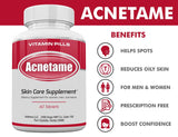 Acnetame Acne Pills- Vitamin Supplements for Acne Treatment- Natural Clear Skin from Hormonal Cystic Pimples- Oily Skin Vitamins Pill for Women, Teen, Men, & Adults 60 Tablets