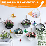 GIPTIME 50PCS Windproof Screw Q-Hanger Hooks with Safety Buckle for Hanging Outdoor String Lights, Plants, Christmas Decorations, Includes Wing Nut Driver, White