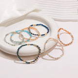 SROBENZ 30Pcs Boho Beaded Bracelets for Women Colorful Stackable Sparkly Crystal Beads Bracelets Multi-Layer Versatile Statement Stretch Cuff Jewelry Gifts