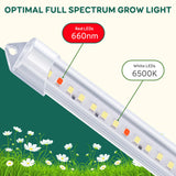 LPMZMBL 4-Bar Grow Light Strips for Indoor Plants, 16" Plant Lights, 6500K Sunlike Grow Lights with 6/12/18H Timer, 5 Dimmable Levels for Indoor Growing