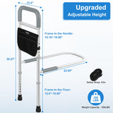 Panta Bed Rails for Elderly Adults Safety, Adjustable Bed Assist Rails for Seniors, Bed Side Rails with Support Legs and Storage Pocket, Portable Bed Cane Fit King, Queen, Full, Twin Bed, Grey