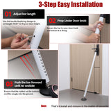 Door Security Bar – 600LB Heavy Duty Anti-Slip Door Stopper Jammer Stick,Adjustable 24.5–50.7'' Lock Blocker for Home,Apartment&Travel,Portable for Hinged Front & Sliding Patio Doors