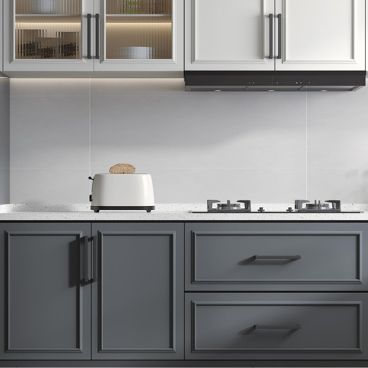 Goldenwarm 35 Pack 5 Inch Black Cabinet Handles Matte Black Drawer Pulls Stainless Steel Cabinets Hardware Square Bar Modern for Kitchen Bathroom Cupboard