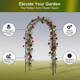 Garden Arch Galvanized Metal Rust-Proof Heavy Duty for Climbing Vines Roses