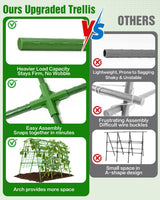 51x35x48in U-Shape Metal Arch Cucumber Trellis for Raised Bed with Net