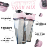 HELIMIX 2.0 Vortex Blender Shaker Bottle Holds upto 28oz | No Blending Ball or Whisk | USA Made | Portable Pre Workout Whey Protein Drink Shaker Cup | Mixes Cocktails Smoothies Shakes | Top Rack Safe