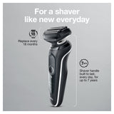 Braun Electric Razor for Men, Waterproof Foil Shaver, Series 5 5050cs, Wet & Dry Shave, with Beard Trimmer and Body Groomer, Rechargeable, Charging Stand Included, Blue
