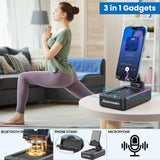 JTEMAN Cell Phone Stand with Bluetooth Speaker,Birthday Gifts for Men Women