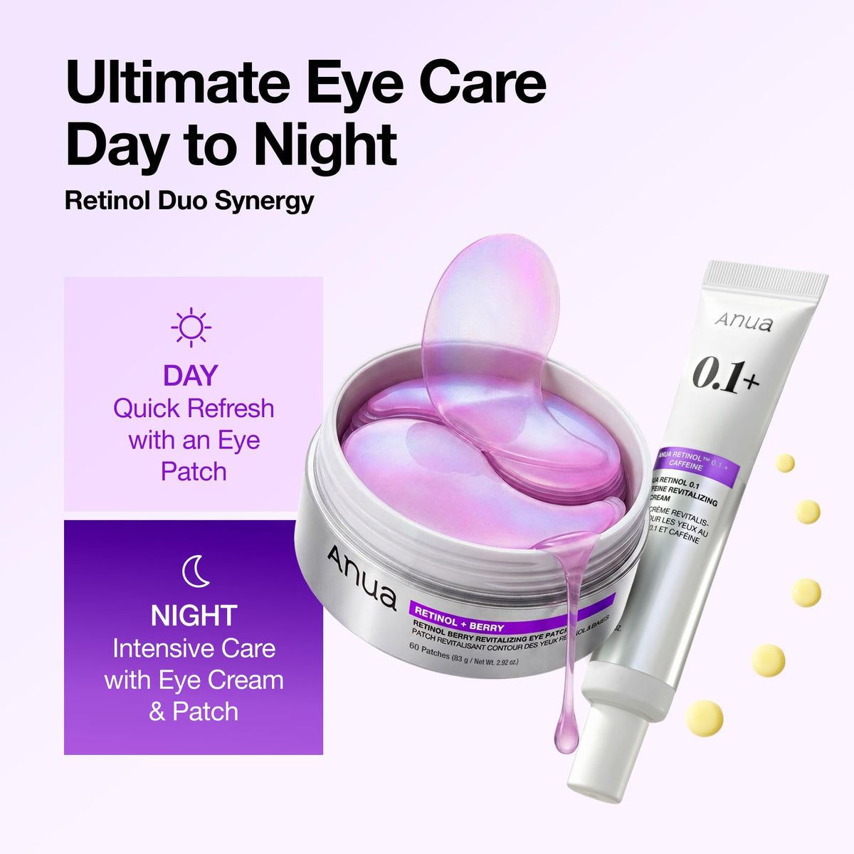 Anua Retinol Berry Eye Patches, 60 Count