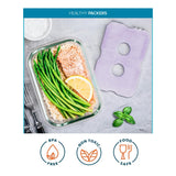 Healthy Packers Ice Packs for Lunch Boxes & Coolers – Pastel Slim Long-Lasting Reusable Gel Freezer Packs | Thin Ice Pack for Lunch Box | BPA-Free, Leak-Proof (4 Pack)