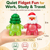 4Pcs Christmas Squishies Toy, Shiny Slow Rising Squeeze Squishy Toys with Soft Body, Fidget Stress Ball, Santa, Snowman,Reindeer,Christmas Tree, Stocking Stuffers, White Elephant Gift for Kids Teens