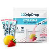 DripDrop Sugar Free Hydration Packets - Zero Strawberry Lemonade - Single Serve Electrolytes Powder Drink Mix - Non-GMO, Gluten Free, Vegan - 32 Sticks