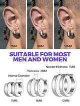 Richsteel 3 Pairs Mens Hoop Earrings Sets, Hypoallergenic Stainless Steel