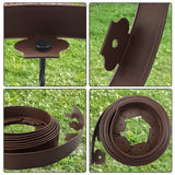 40 Ft Landscape Edging Kit, Brown Garden Edging Border with 40 Edging Garden Stakes, Plastic Landscaping Edging Roll for Flower Bed Lawn Driveway Yard