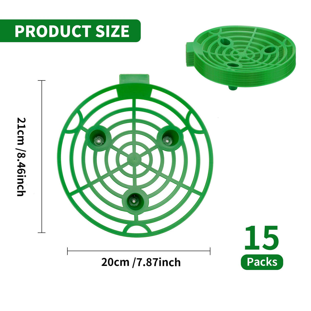 15 Pack Melon Cradle for Garden Pumpkin Support Stand Trellis,Avoid Ground Rot,Plastic Plant & Garden Support for Pumpkin Watermelons Squash Strawberries(Green)