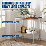 Chingoo Stainless Steel Work Table 30x48 Inch with Adjustable Undershelf & Backsplash, Heavy-Duty Prep Table for Commercial Kitchen, Restaurant, Garage, Outdoor